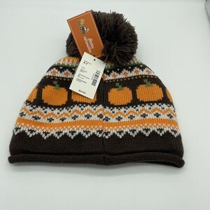 NWT GYMBOREE Size 4-7 Fall Harvest Pumpkin Lined Winter Knit Hat